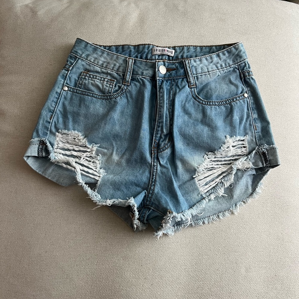 Fashion Nova high-waisted denim shorts